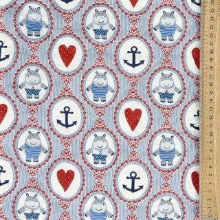 Țesătură din bumbac QUILTING Titouan bleu