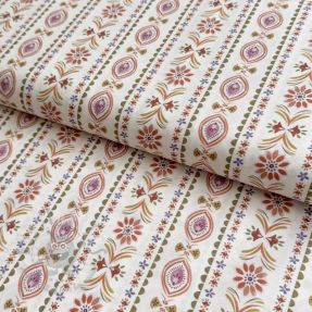 Țesătură din bumbac Motif stripe off white digital print