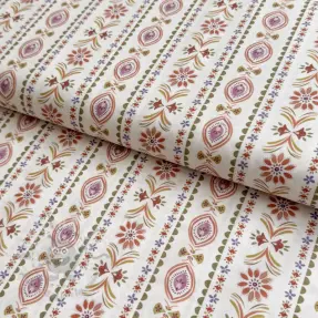 Țesătură din bumbac Motif stripe off white digital print