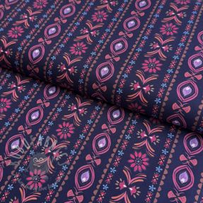 Țesătură din bumbac Motif stripe navy digital print
