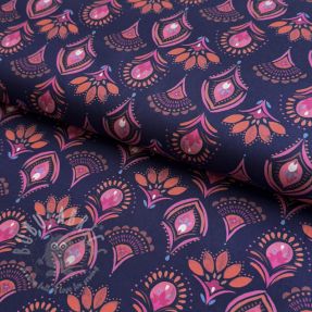 Țesătură din bumbac Motif navy digital print