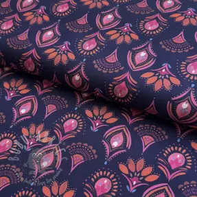 Țesătură din bumbac Motif navy digital print