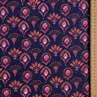 Țesătură din bumbac Motif navy digital print