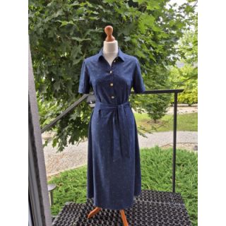 Țesătură din bumbac JEANS Glitter small dots