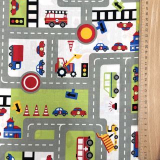 Țesătură din bumbac Cars on the road design C