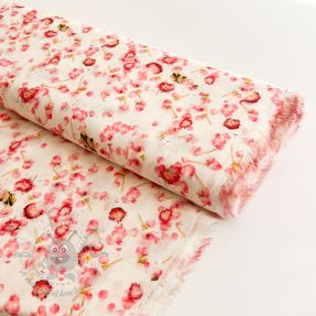 Viscoză RAYON POPLIN Pink flowers design B digital print