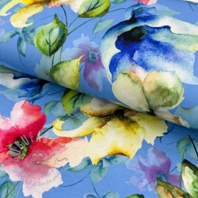 Tricot VISCOSE LYCRA HEAVY Summer flowers design E digital print