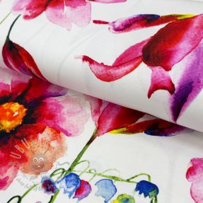 Tricot VISCOSE LYCRA HEAVY Watercolor flowers design D digital print