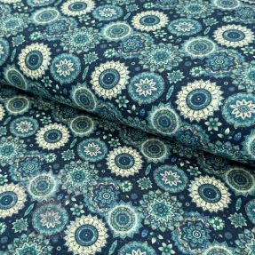 Úplet VISCOSE LYCRA HEAVY Fleur design A digital print