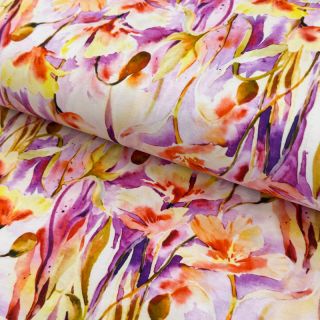 Tricot VISCOSE LYCRA HEAVY Bright botanical design C digital print