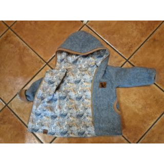 Tricot Happy dinos grey digital print