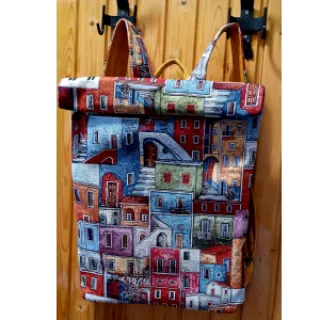 Țesătură decorativă GOBELIN PREMIUM Happy colourful village