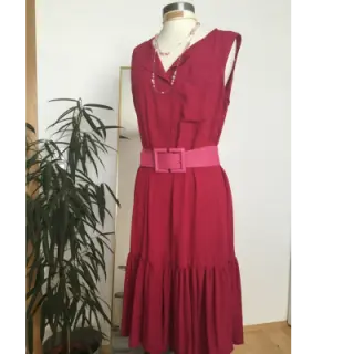 Poplin din bumbac cerise