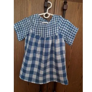 Mușelină Double sided CHECKS MINI indigo
