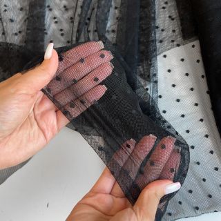 Tul pentru TUTU STRETCH Dot black