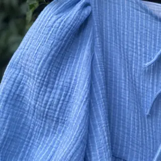 Mușelină YARN DYED Stripes light blue
