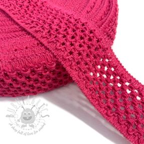 Elastic împletit 5 cm fuchsia