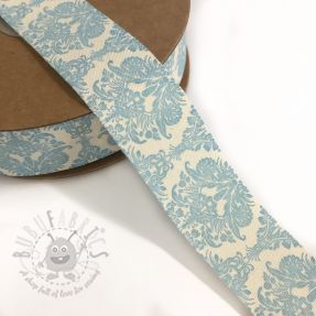 Panglică din bumbac Ornament light blue