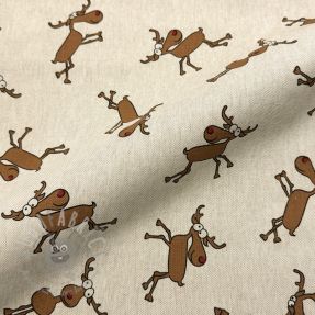 Țesătură decorativă Linenlook premium Moose Funny Comic