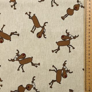 Țesătură decorativă Linenlook premium Moose Funny Comic
