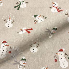 Țesătură decorativă Linenlook premium Xmas Happy Snowman