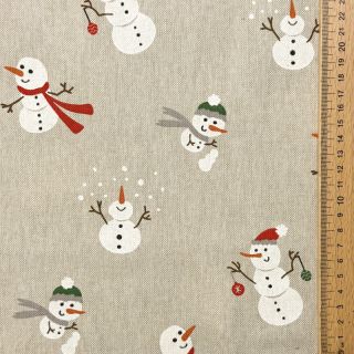 Țesătură decorativă Linenlook premium Xmas Happy Snowman