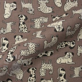 Țesătură decorativă Linenlook premium Dog Wildlife Art