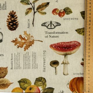 Țesătură decorativă premium Linenlook Fall Harvest Recipe digital print