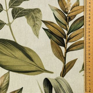 Țesătură decorativă premium Linenlook Botanic Bold Leaf digital print