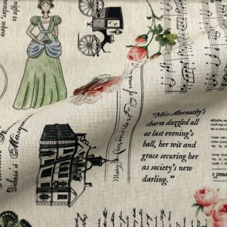Țesătură decorativă premium Linenlook Regal Newspaper digital print