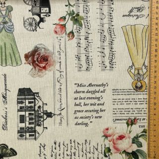 Țesătură decorativă premium Linenlook Regal Newspaper digital print