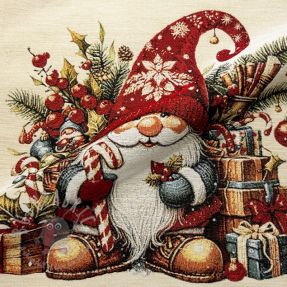 Țesătură decorativă GOBELIN PREMIUM Happy Santa PANEL