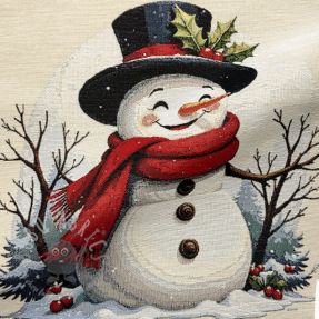 Țesătură decorativă GOBELIN PREMIUM Happy Snowman PANEL