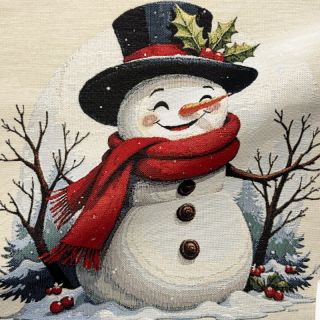 Țesătură decorativă GOBELIN PREMIUM Happy Snowman PANEL