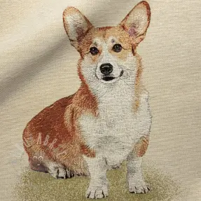Țesătură decorativă GOBELIN PREMIUM Sitting Corgi Dog PANEL