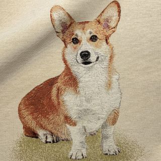 Țesătură decorativă GOBELIN PREMIUM Sitting Corgi Dog PANEL