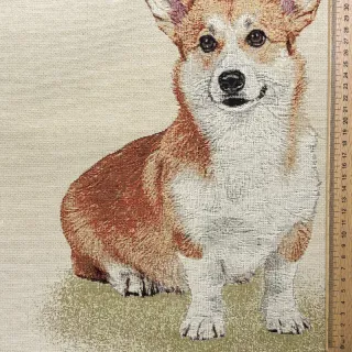 Țesătură decorativă GOBELIN PREMIUM Sitting Corgi Dog PANEL