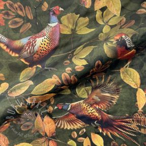 Țesătură decorativă VELVET Pheasant Forest Leaf