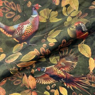 Țesătură decorativă VELVET Pheasant Forest Leaf