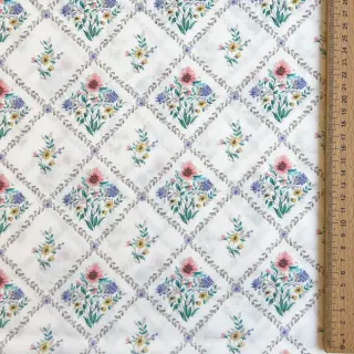 Țesătură din bumbac Flowers Tara off white design A digital print