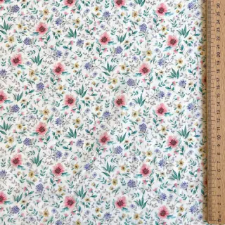 Țesătură din bumbac Flowers Tara off white design B digital print