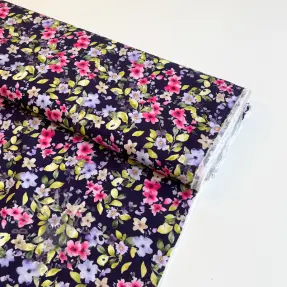 Viscoză RADIANCE Flower Uma navy digital print