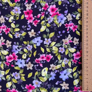 Viscoză RADIANCE Flower Uma navy digital print