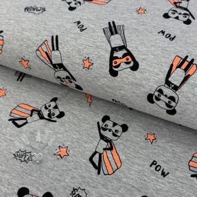 Tricot NEON Super heroes light grey melange