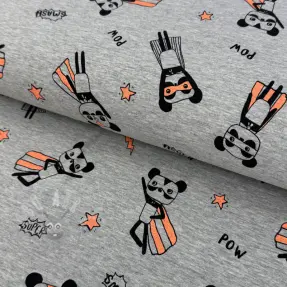 Tricot NEON Super heroes light grey melange