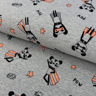 Tricot NEON Super heroes light grey melange