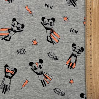 Tricot NEON Super heroes light grey melange