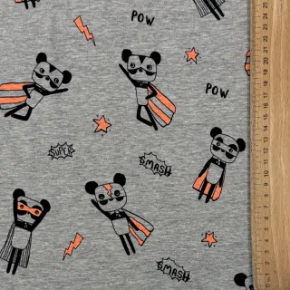 Tricot NEON Super heroes light grey melange