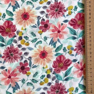 Țesătură din bumbac Flower Sonja red digital print