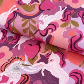 Tricot Unicorns mauve digital print